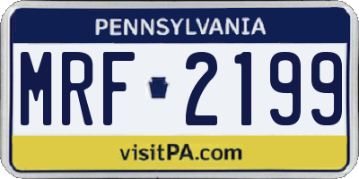 PA license plate MRF2199