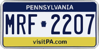 PA license plate MRF2207