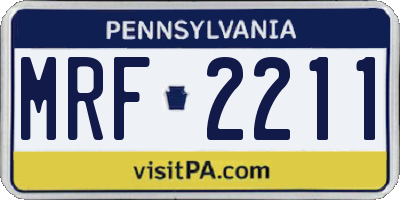 PA license plate MRF2211