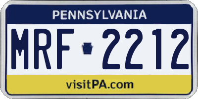 PA license plate MRF2212