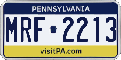 PA license plate MRF2213