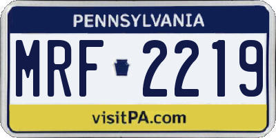 PA license plate MRF2219