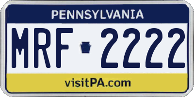PA license plate MRF2222