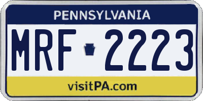 PA license plate MRF2223