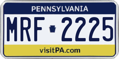 PA license plate MRF2225