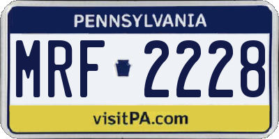 PA license plate MRF2228