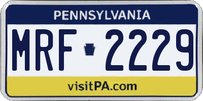 PA license plate MRF2229