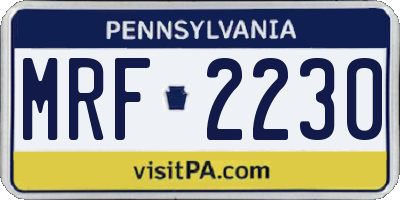 PA license plate MRF2230