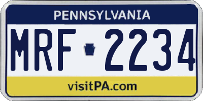 PA license plate MRF2234