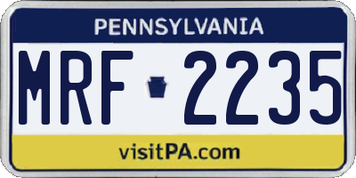 PA license plate MRF2235