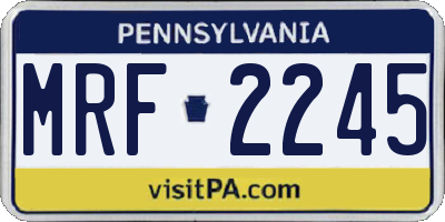 PA license plate MRF2245