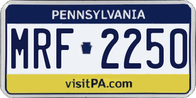PA license plate MRF2250