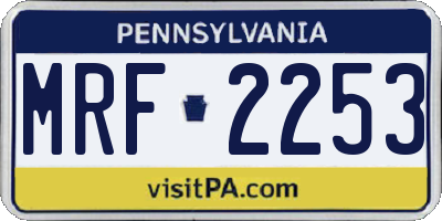 PA license plate MRF2253