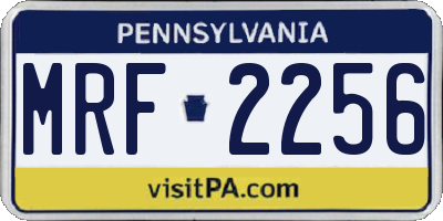 PA license plate MRF2256