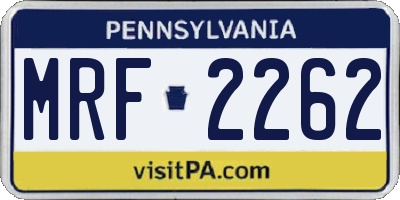 PA license plate MRF2262