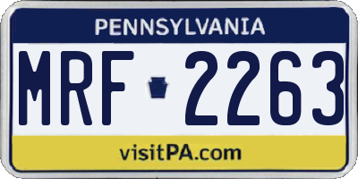 PA license plate MRF2263