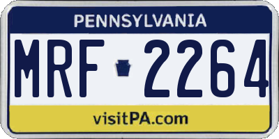 PA license plate MRF2264