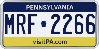 PA license plate MRF2266