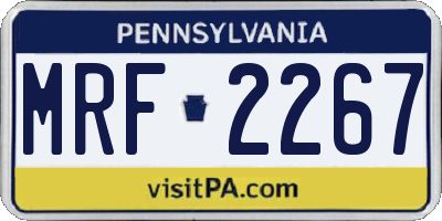 PA license plate MRF2267