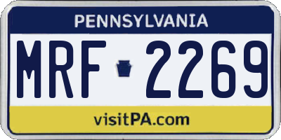 PA license plate MRF2269