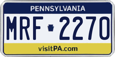 PA license plate MRF2270