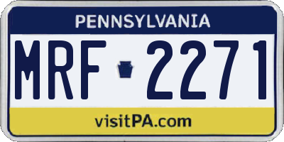 PA license plate MRF2271