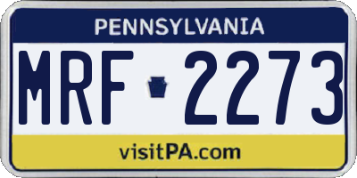 PA license plate MRF2273