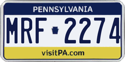 PA license plate MRF2274