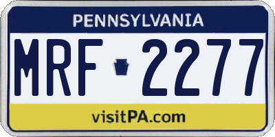 PA license plate MRF2277