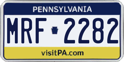 PA license plate MRF2282
