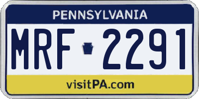 PA license plate MRF2291