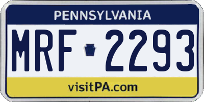 PA license plate MRF2293