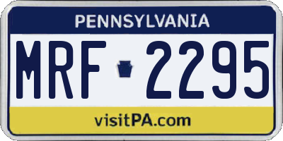 PA license plate MRF2295