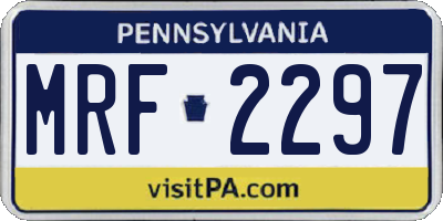 PA license plate MRF2297