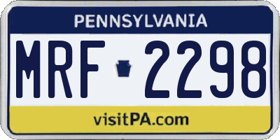 PA license plate MRF2298