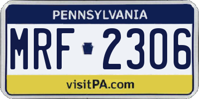 PA license plate MRF2306