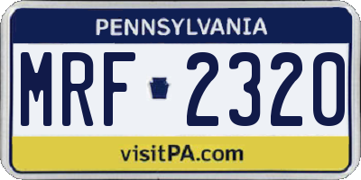 PA license plate MRF2320