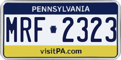 PA license plate MRF2323