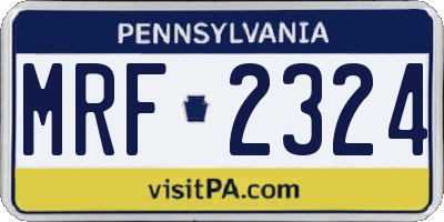 PA license plate MRF2324