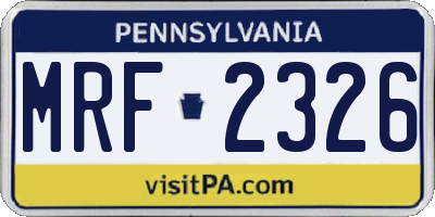 PA license plate MRF2326