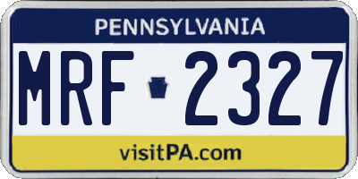 PA license plate MRF2327