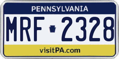 PA license plate MRF2328