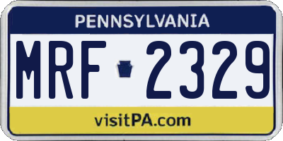 PA license plate MRF2329