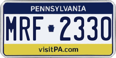 PA license plate MRF2330
