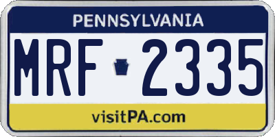 PA license plate MRF2335