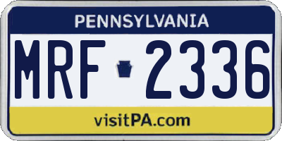 PA license plate MRF2336