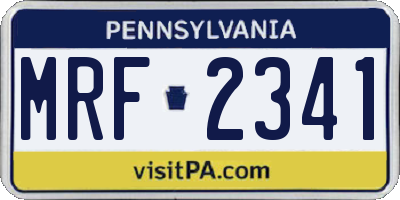 PA license plate MRF2341