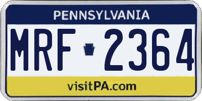 PA license plate MRF2364