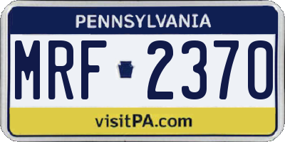 PA license plate MRF2370