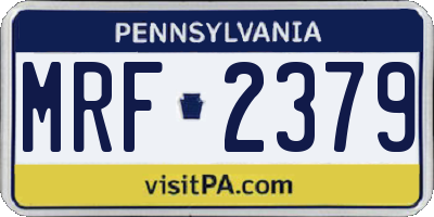 PA license plate MRF2379